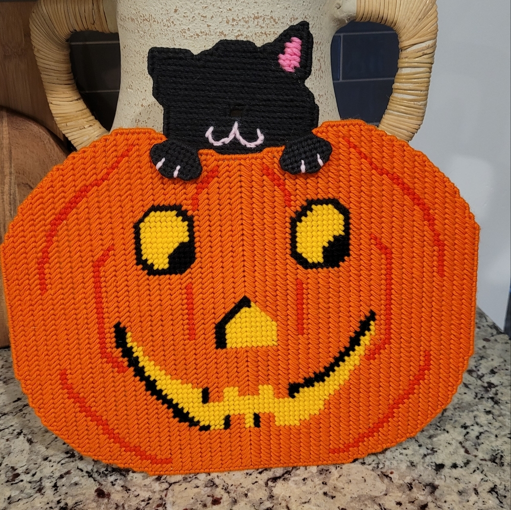 Vintage Halloween cross stitch decoration